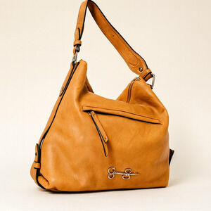 Jessica Simpson Yellow Leather Hobo Bag Purse Shoulder Tote Boho Slouchy Chic